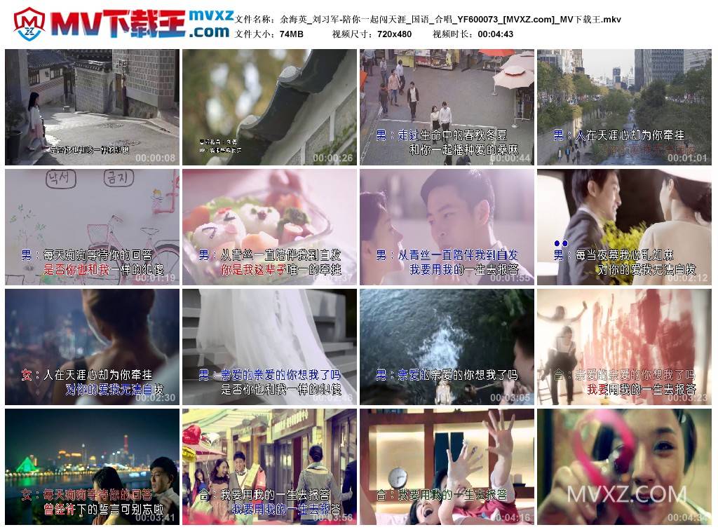 余海英_刘习军-陪你一起闯天涯_国语_合唱_YF600073